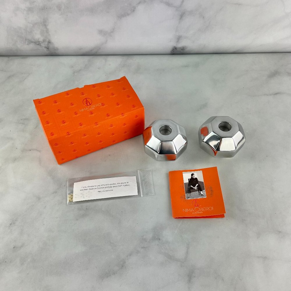 Nima Oberoi Lunares Aluminum Candlestick Holders